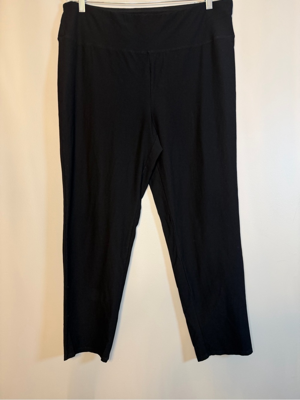 Eileen Fisher Black Knit Wide-Leg Pants